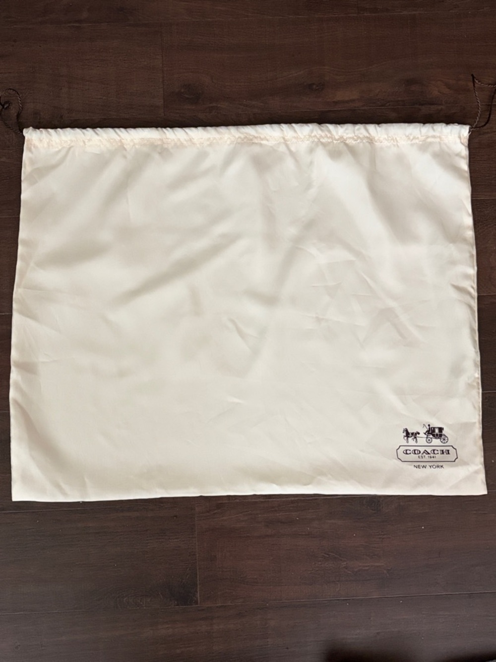Coach Large Cream Drawstring Logo Dust Bag